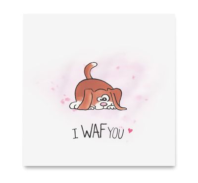 Handgemaakte wenskaart - I Waf you - Mags Up Your Mind